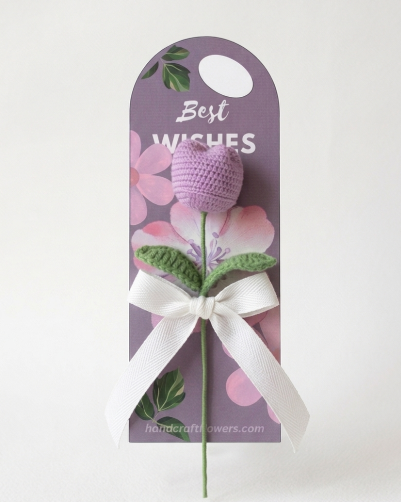 Purple Tulip with Holder